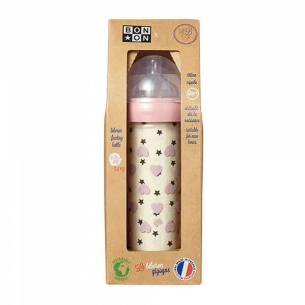 Biberon coeurs roses 210 ml Le biberon francais