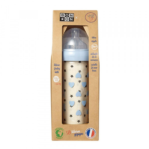Biberon coeurs bleus 210 ml Le biberon francais