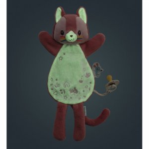 Doudou marionnette phosphorescente jeanne le chat Lilliputiens