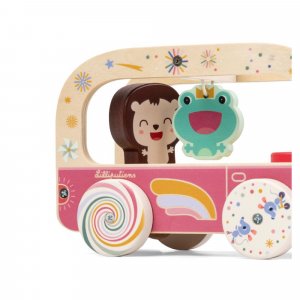 Jouet en bois à tirer bus magique lena la licorne Lilliputiens