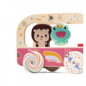 Jouet en bois à tirer bus magique lena la licorne Lilliputiens