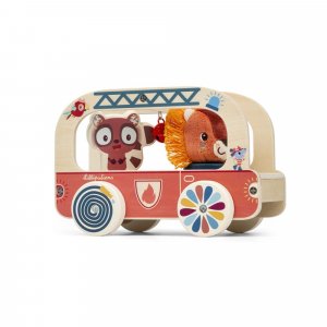 Jouet en bois à tirer camion de pompier jack le lion Lilliputiens