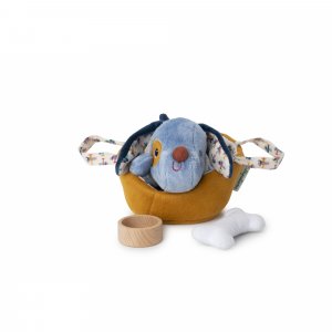 Peluche jules le chien et son panier Lilliputiens