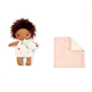 Poupée en tissu 21cm et son couffin misha Lilliputiens
