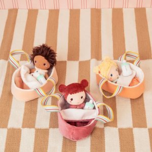 Poupée en tissu 21cm et son couffin mela Lilliputiens