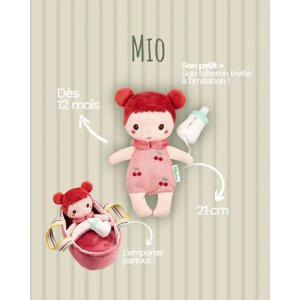 Poupée en tissu 21cm et son couffin mio Lilliputiens