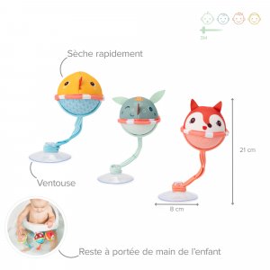 Lot de 3 balles de bain joe, alice et gaspard Lilliputiens