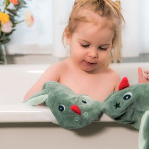 Lot de 2 gants de toilette marionnette joe Lilliputiens