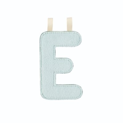 Lettre en tissu phosphorescente bleue e