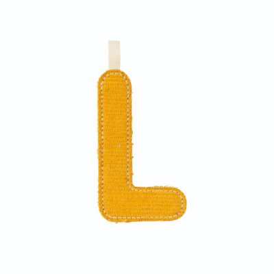 Lettre en tissu phosphorescente jaune l