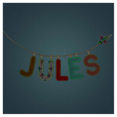 Lettre en tissu phosphorescente jaune l