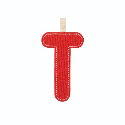 Lettre en tissu phosphorescente rouge t