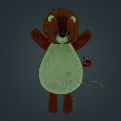 Doudou marionnette phosphorescente jack le lion