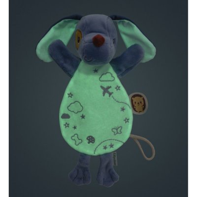 Doudou marionnette phosphorescente jules le chien