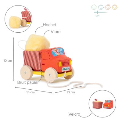 Jouet à tirer camion benne