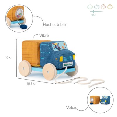 Jouet à tirer camion toupie