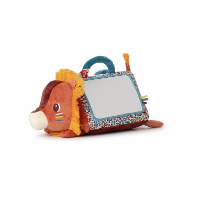 Peluche miroir triangle d'activités jack le lion