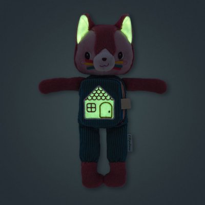 Peluche phosphorescente avec livre en tissu jeanne