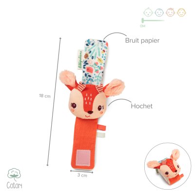 Hochet bracelet eco-friendly stella le faon