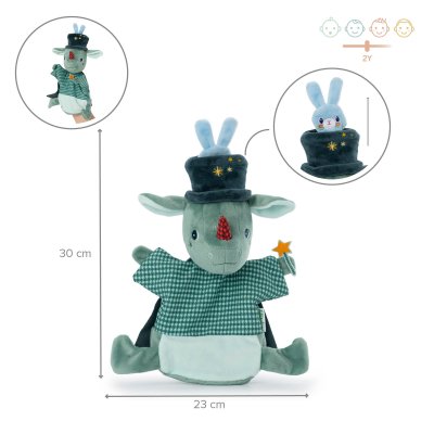 Peluche marionnette à main joe le magicien