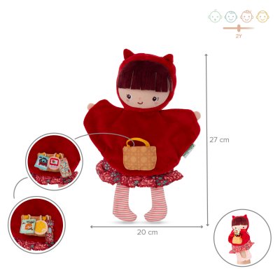 Peluche marionnette à main chaperon rouge