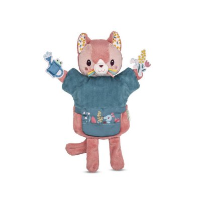 Peluche marionnette à main jeanne le chat