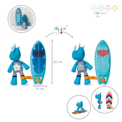 Jouet de bain marius le surfeur magique