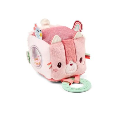 Cube d'activités en tissu jeanne le chat