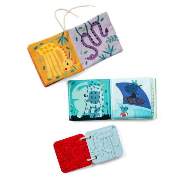 Set de 3 livres sensoriels pour bébé jungle Lilliputiens