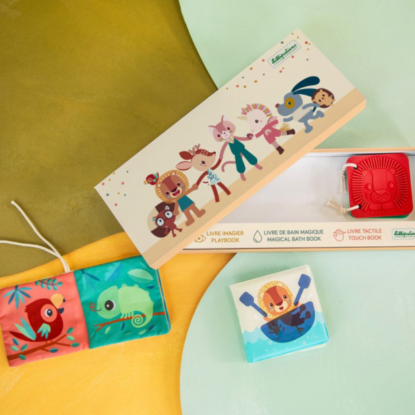 Set de 3 livres sensoriels pour bébé jungle Lilliputiens