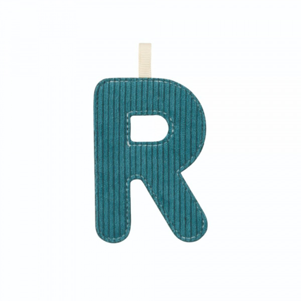 Lettre en tissu phosphorescente bleue r Lilliputiens