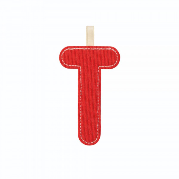 Lettre en tissu phosphorescente rouge t Lilliputiens