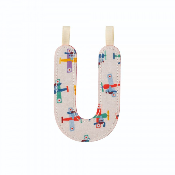 Lettre en tissu phosphorescente bleue e Lilliputiens