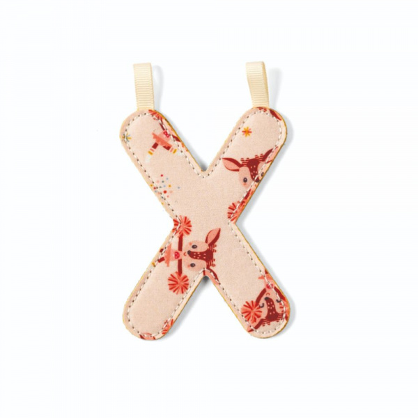 Lettre en tissu phosphorescente bleue e Lilliputiens