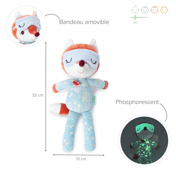 Peluche phosphorescente joe ami de la nuit Lilliputiens