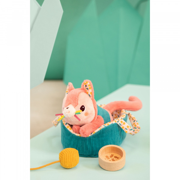 Peluche jeanne le chat et son panier Lilliputiens