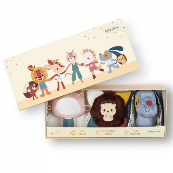 Set de 3 hochets sensoriels jack le lion Lilliputiens