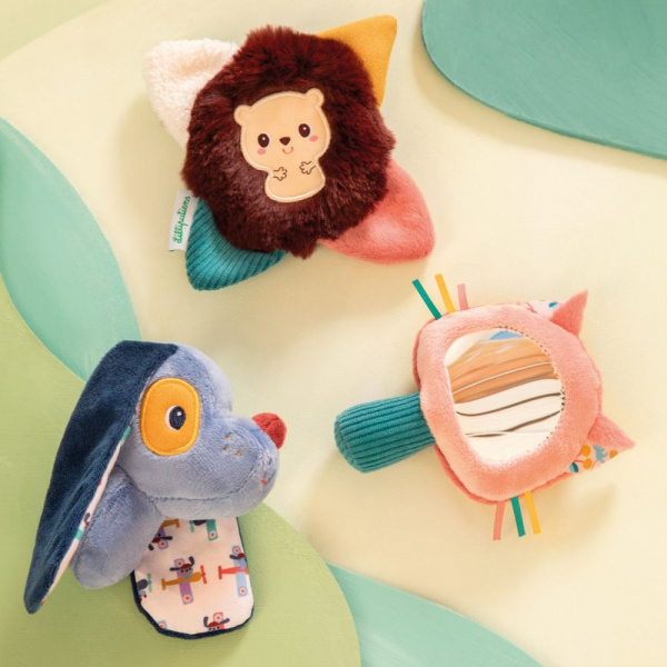 Set de 3 hochets sensoriels jack le lion Lilliputiens