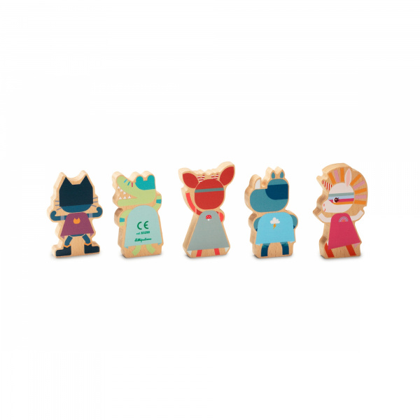 Figurines en bois supers héros Lilliputiens