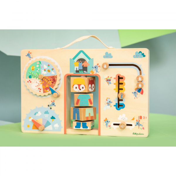 Panneau d'activités valisette alice s'habille selon la météo Lilliputiens