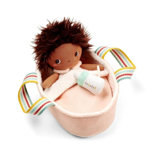 Poupée en tissu 21cm et son couffin misha Lilliputiens