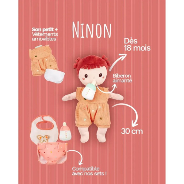 Poupon en tissu 30cm ninon Lilliputiens