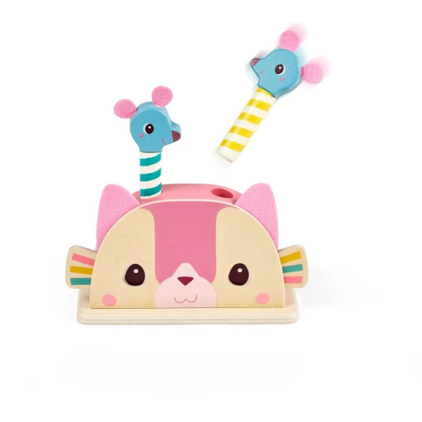 Jouet pop up en bois jeanne le chat Lilliputiens