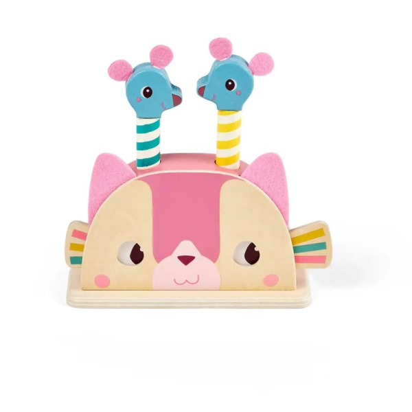 Jouet pop up en bois jeanne le chat Lilliputiens