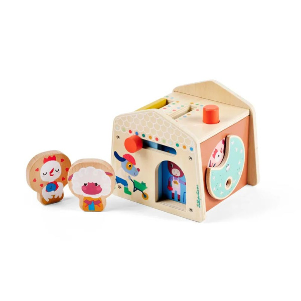 Jouet d'éveil en bois maisonnette cache-cache Lilliputiens