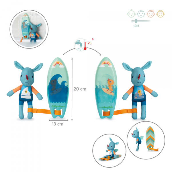 Jouet de bain alice la surfeuse magique Lilliputiens