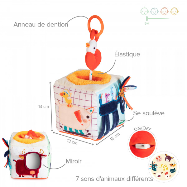 Cube d'activités sonore louis le loup Lilliputiens