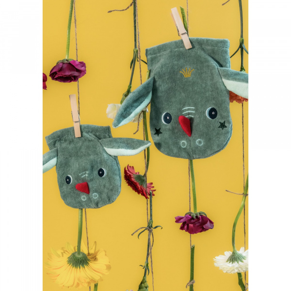 Lot de 2 gants de toilette marionnette joe Lilliputiens