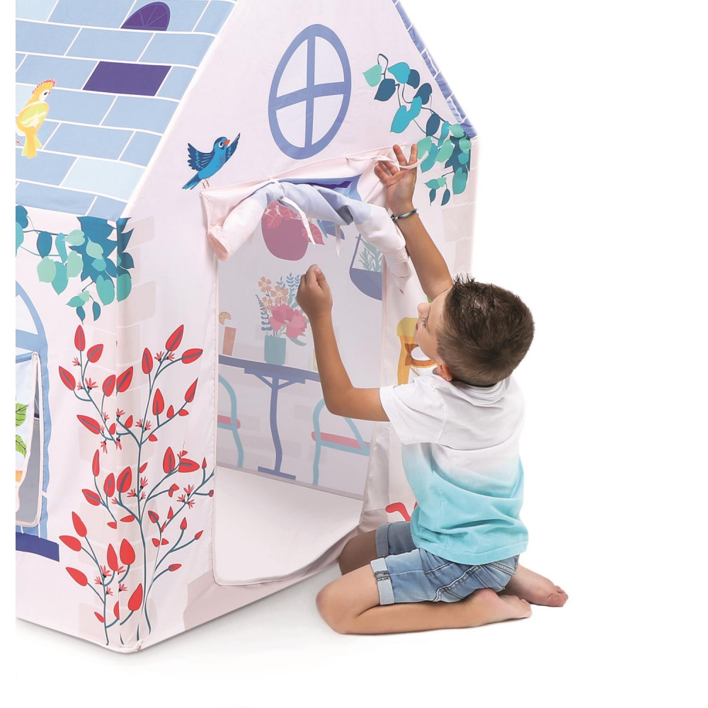 Maison D'Intérieur LUDI Pour Enfants - 90x120x120cm - Pliable Avec Porte, Fenêtre, Boîte Aux Lettres - Dès 2 Ans