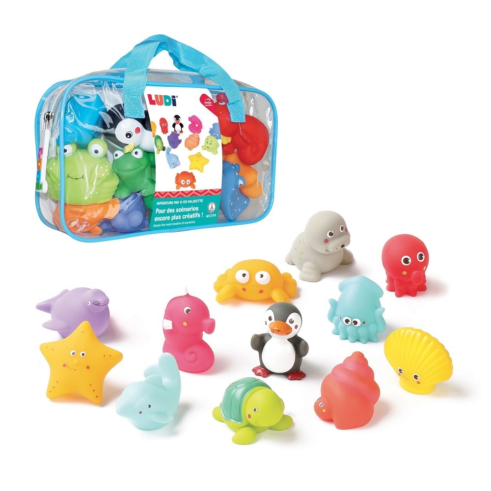 Jouets de bain aspergeurs 12 animaux de la mer de Ludi jouets sur